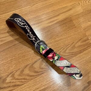 Ed Hardy by Christian Audigier Eternal Love Leather Belt Medium‎